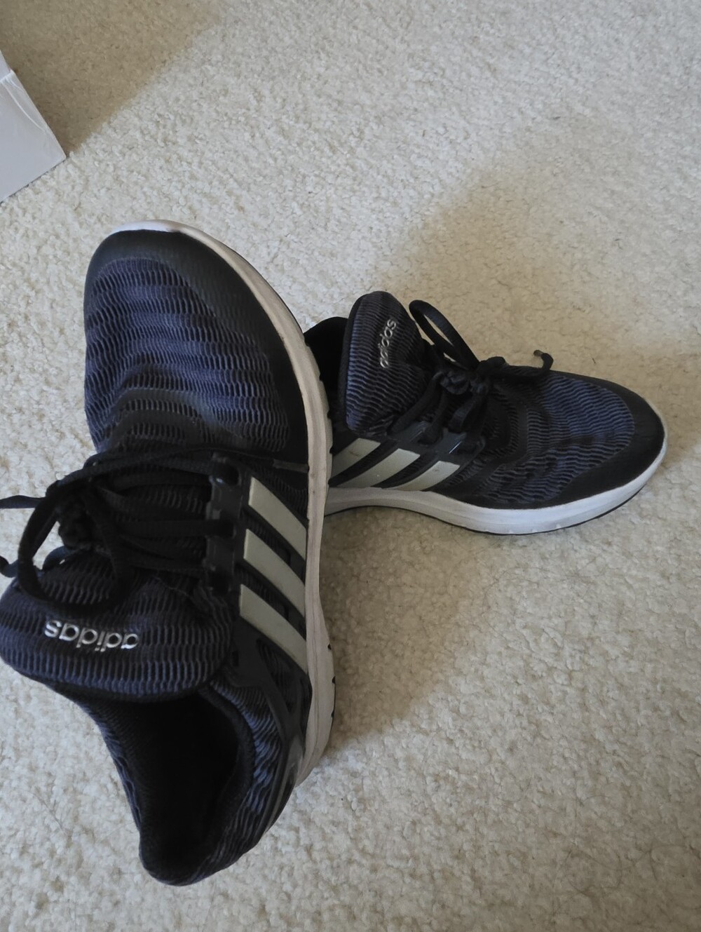 adidas Black Athletic Sneakers with White Stripes